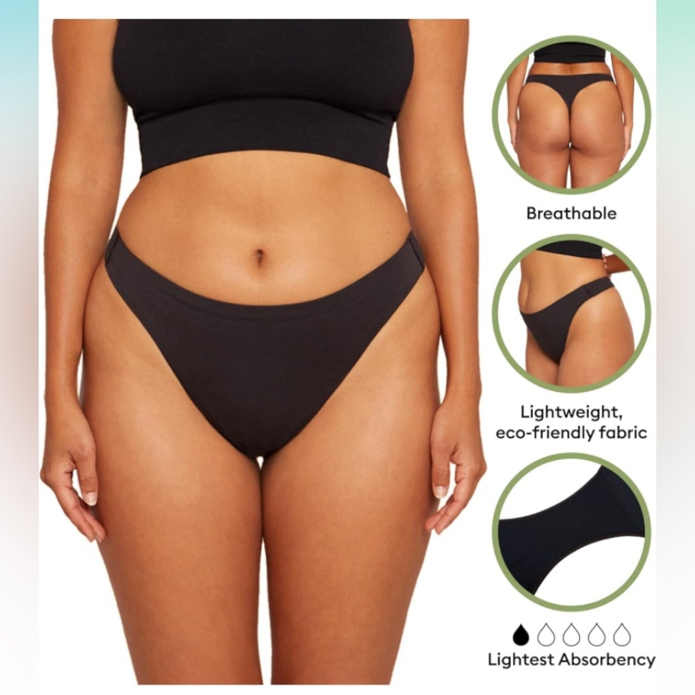 NWT Pack of 2 THINX Modal Cotton Thong Underwear for Women